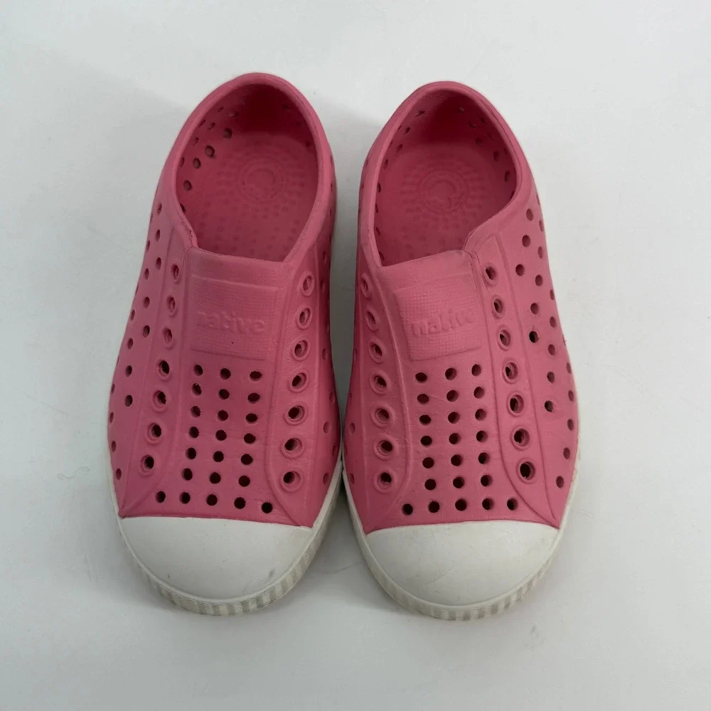 Native‎ Jefferson Slip-On Pink Rubber Sneakers Kids C8 Summer Water Shoes